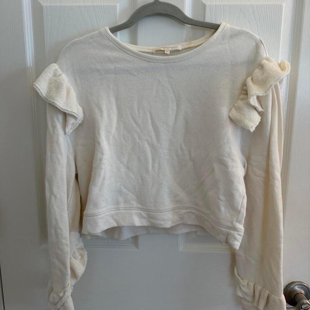Loveshackfancy cream sweater semi cropped